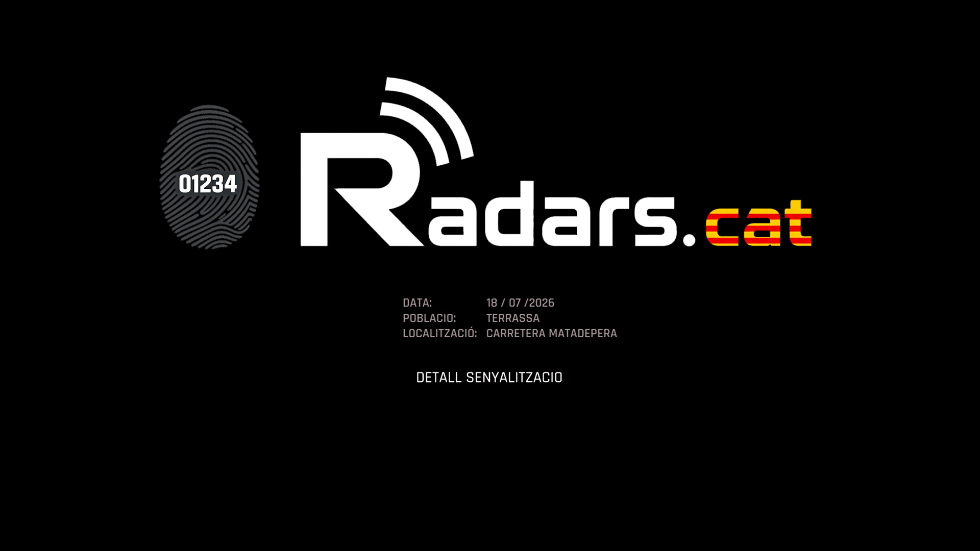 Video Radar Velocitat Multaradar C/P de Terrassa carretera de Matadepera